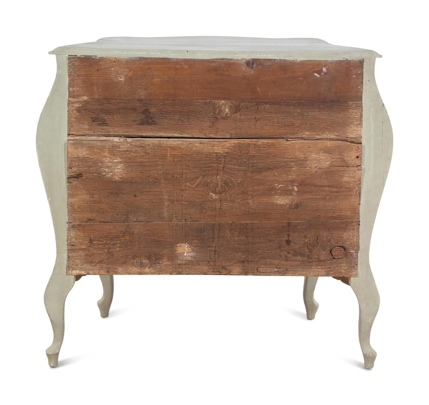 An Italian Gray Painted Commode