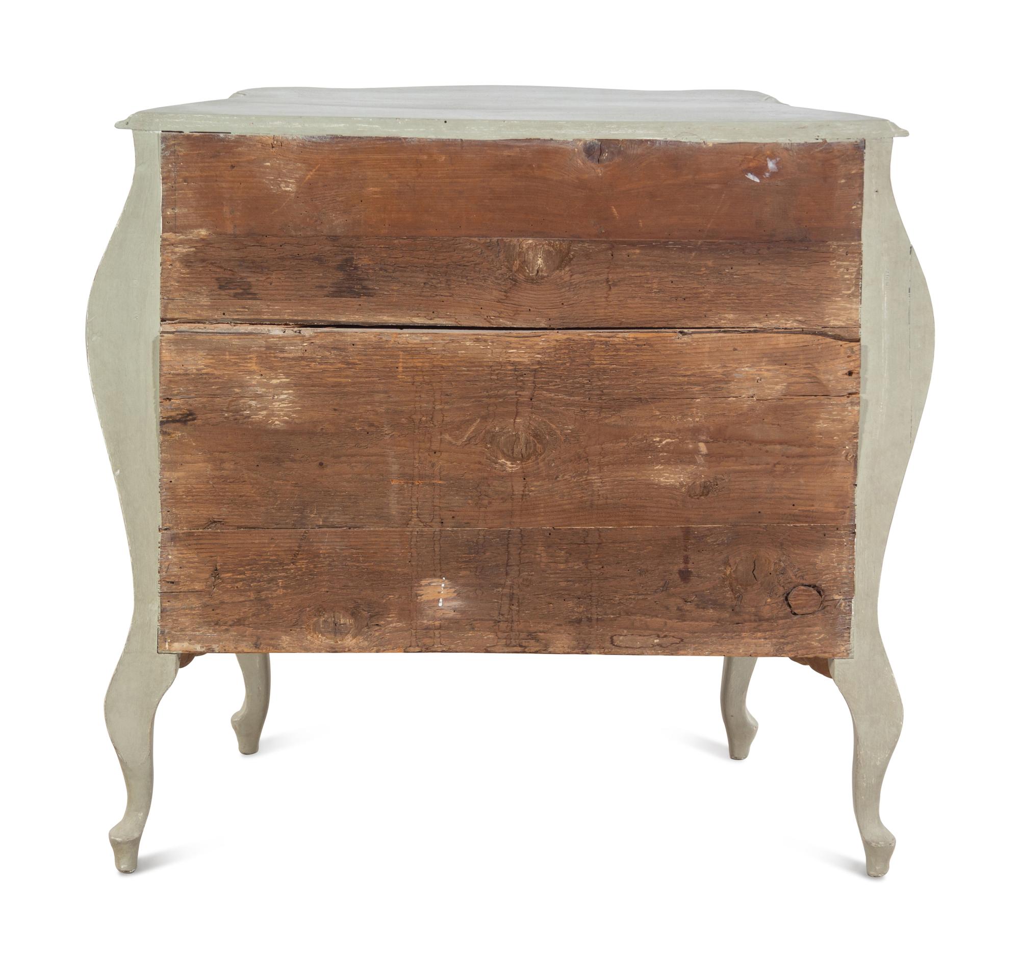 An Italian Gray Painted Commode