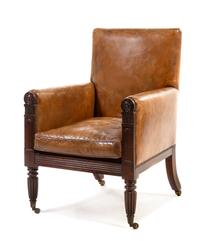 A William IV Mahogany Armchair, in the manner of Gillows of Lancaster, Height 39 inches.