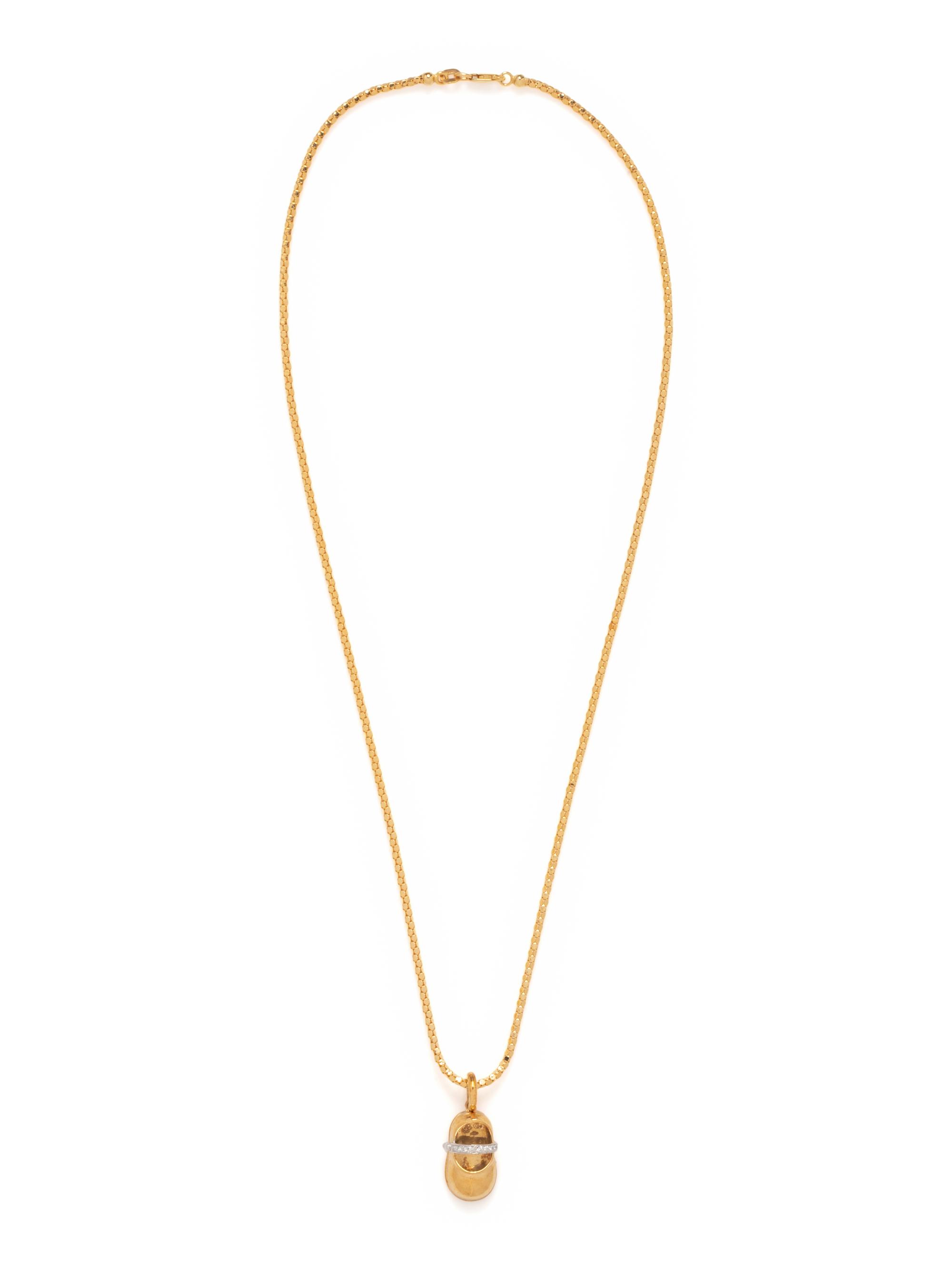 AARON BASHA, YELLOW GOLD AND DIAMOND SHOE PENDANT