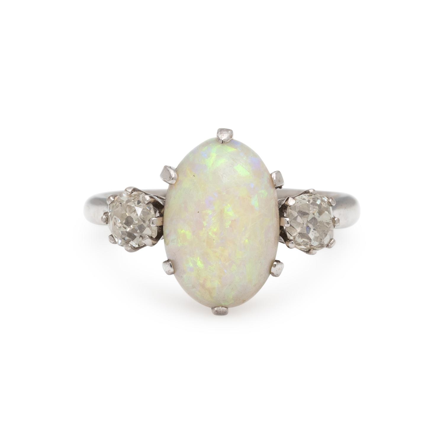 OPAL AND DIAMOND RING