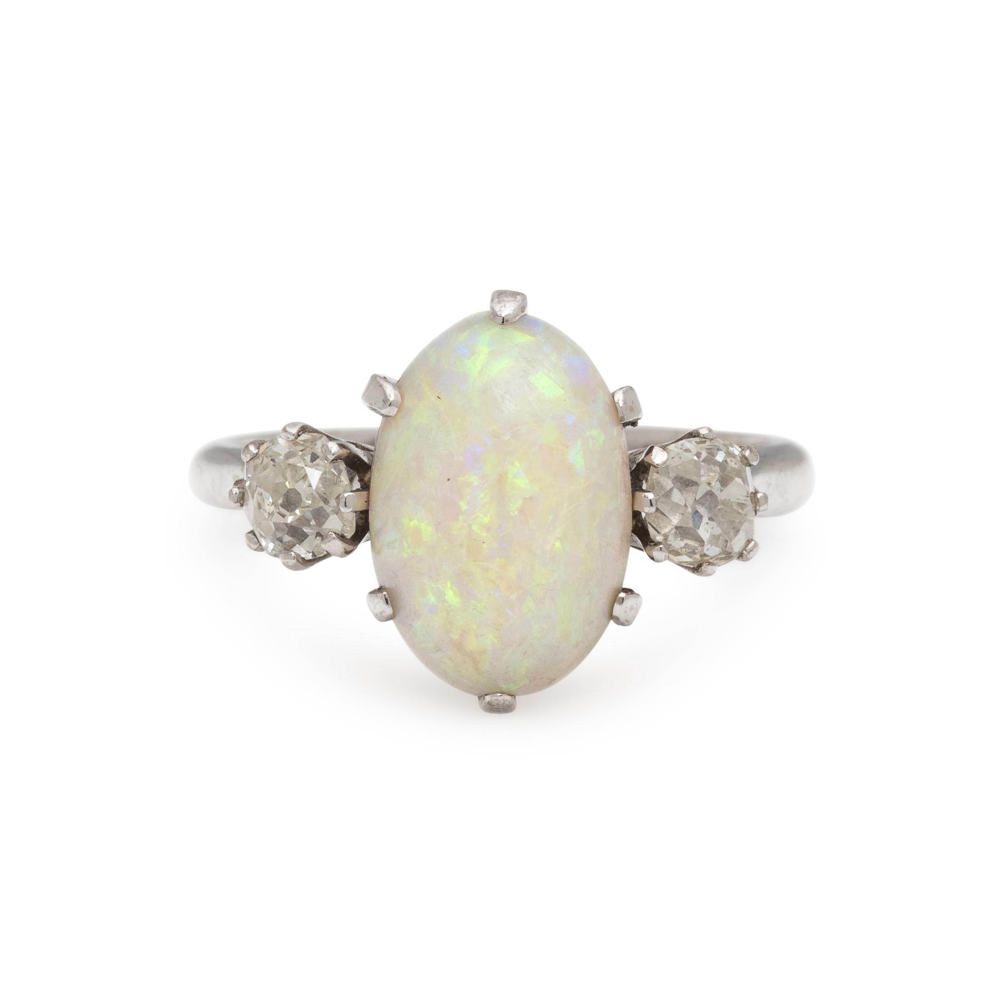 OPAL AND DIAMOND RING