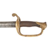 French Import Foot Officers Sword Etched to Lt. Col. John C. Black - 37th Illinois Infantry and Congressional Medal of Honor Recipient
