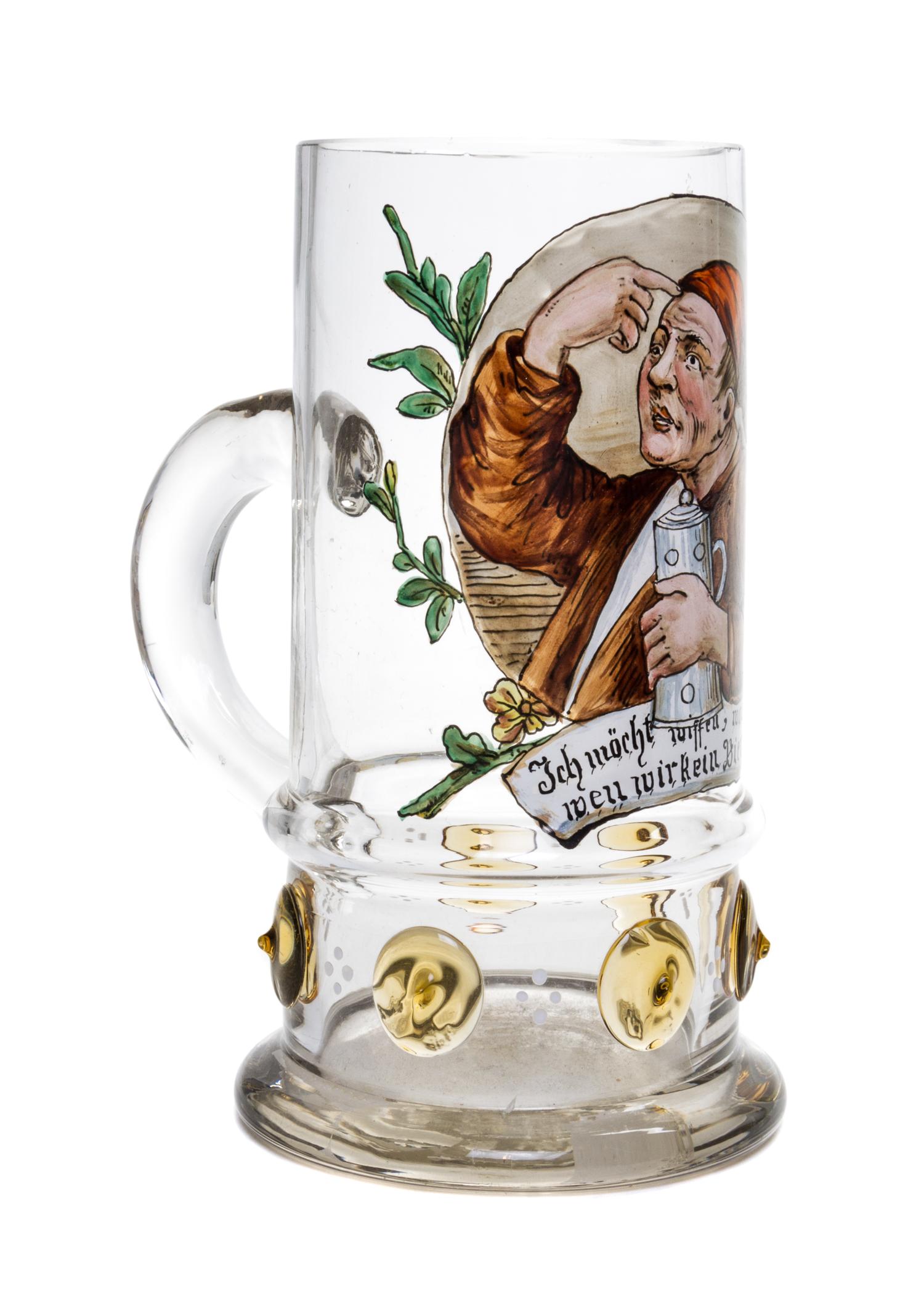 A German Enameled Glass Stein Height 6 1/4 inches. — CIRCA 1900