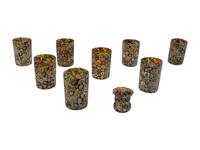 Eight Millefiori Glass Tumblers