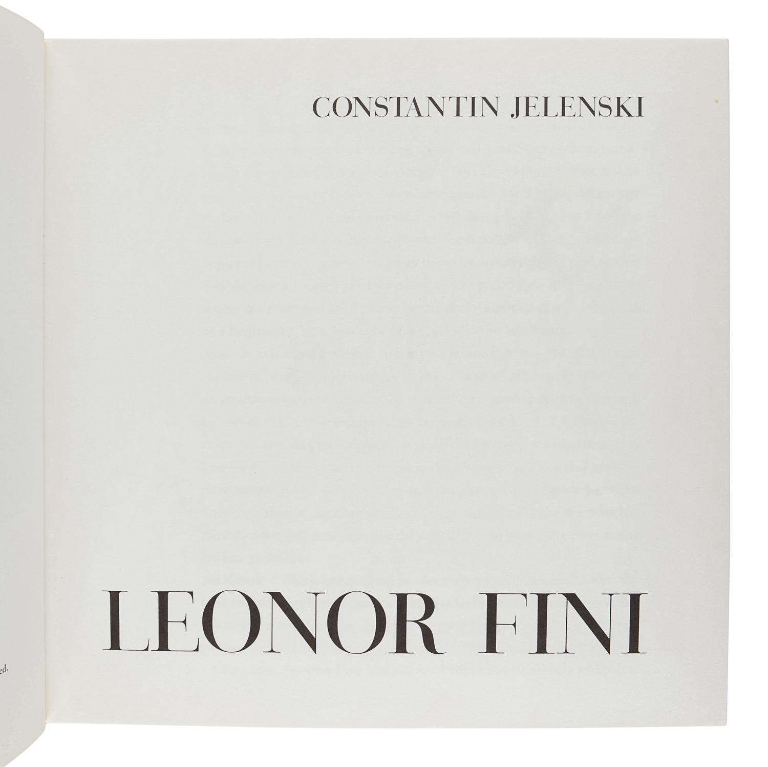 [FINI, Leonor (1907-1996)] JELENSKI, Constantin. Leonor Fini . New York: The Olympia Press, 1968.