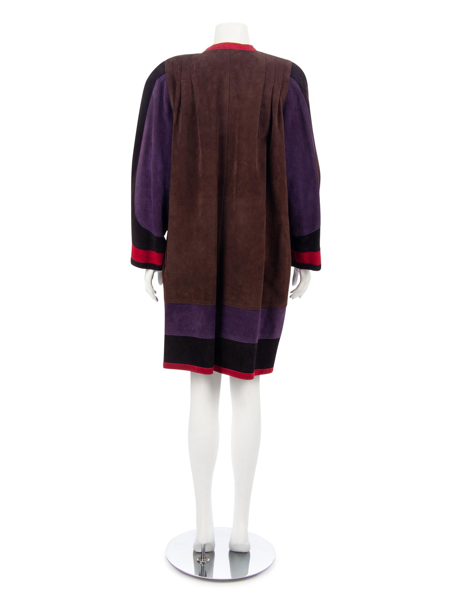 Three Jean Muir Color Blocked Suede Jackets, 1970-80s