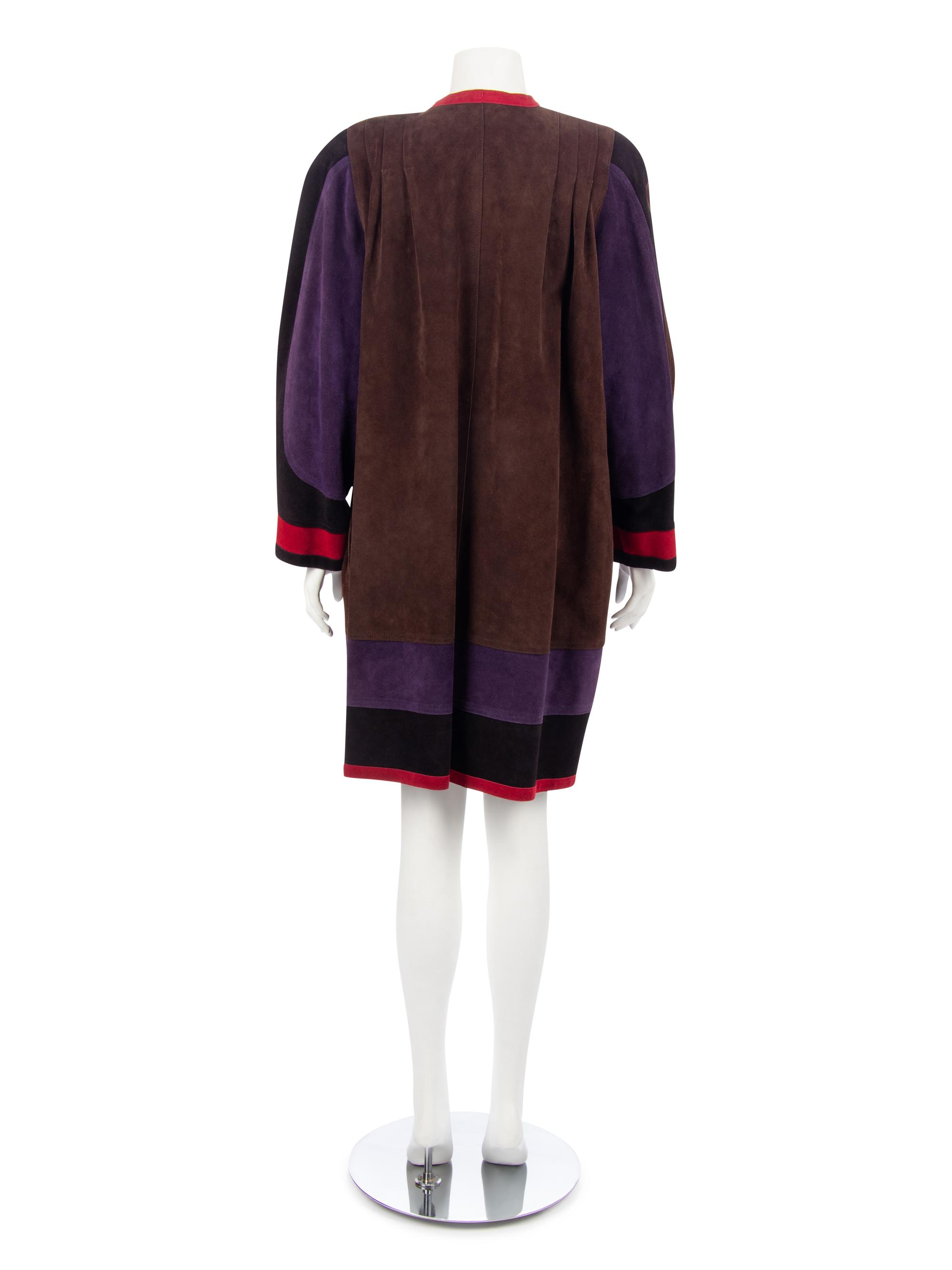 Three Jean Muir Color Blocked Suede Jackets, 1970-80s