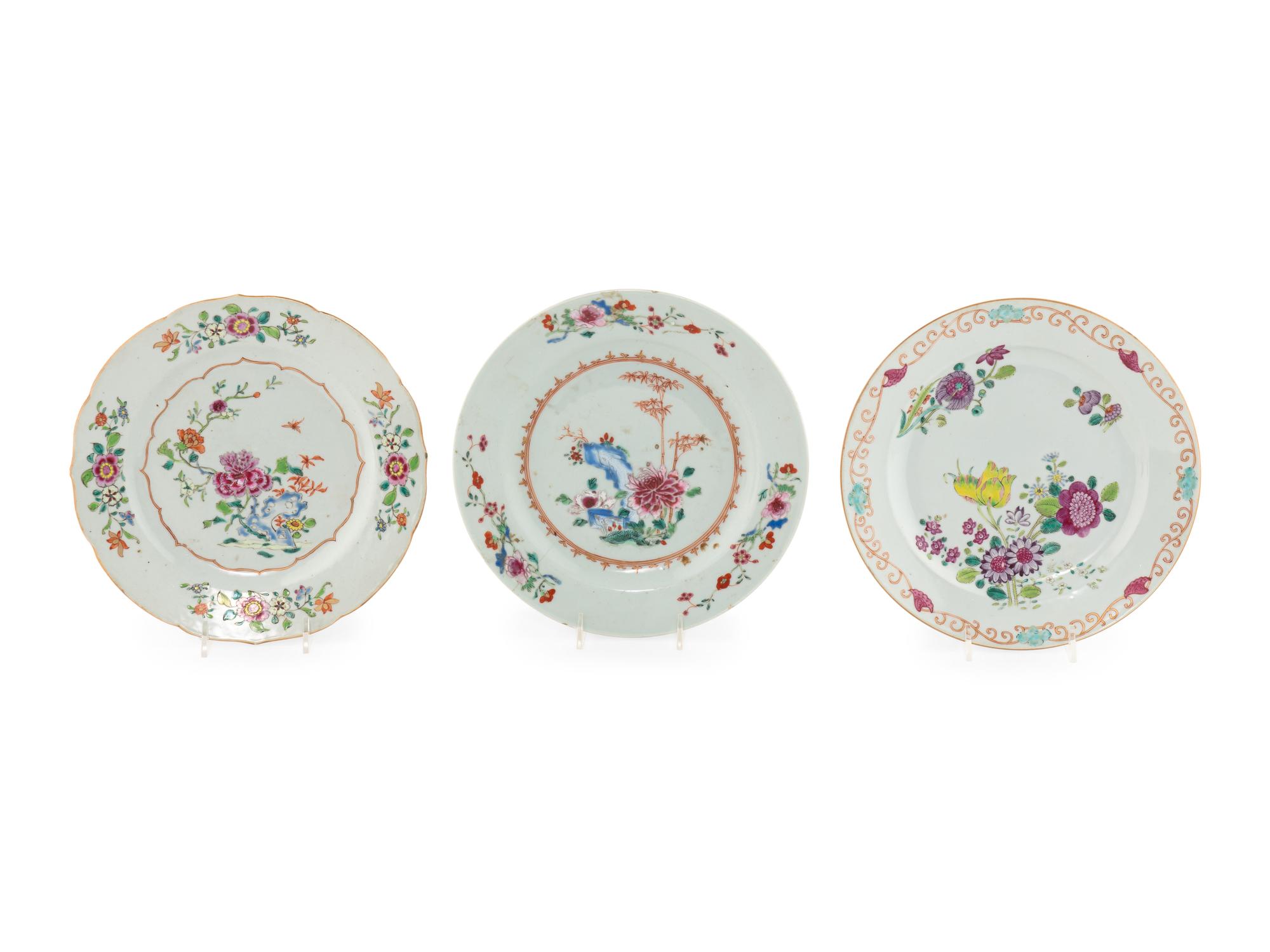 Three Chinese Export Porcelain Plates