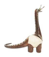 A Roberto Estevez Dinosaur Ostrich Egg and Silver Sculpture