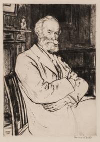Francis Dodd, (English, 1874-1949), A group of eight works: C.P. Scott, Charles Holden, David Muirhead, Dustmen, Market, Lion of St. Ma