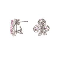 PINK SAPPHIRE AND DIAMOND EARCLIPS