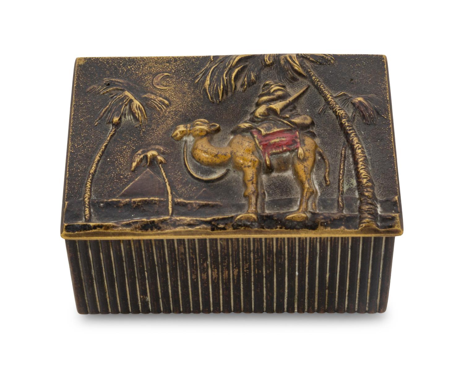 An Austrian Bronze Cigarette Box