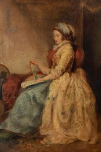 Woman Reading Music in an Interior