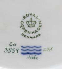 Two Royal Copenhagen Flora Danica Porcelain Salad Plates Larger example: diameter 8 7/8; smaller example: diameter 8 3/4 inches. — CIRCA 1962-1963