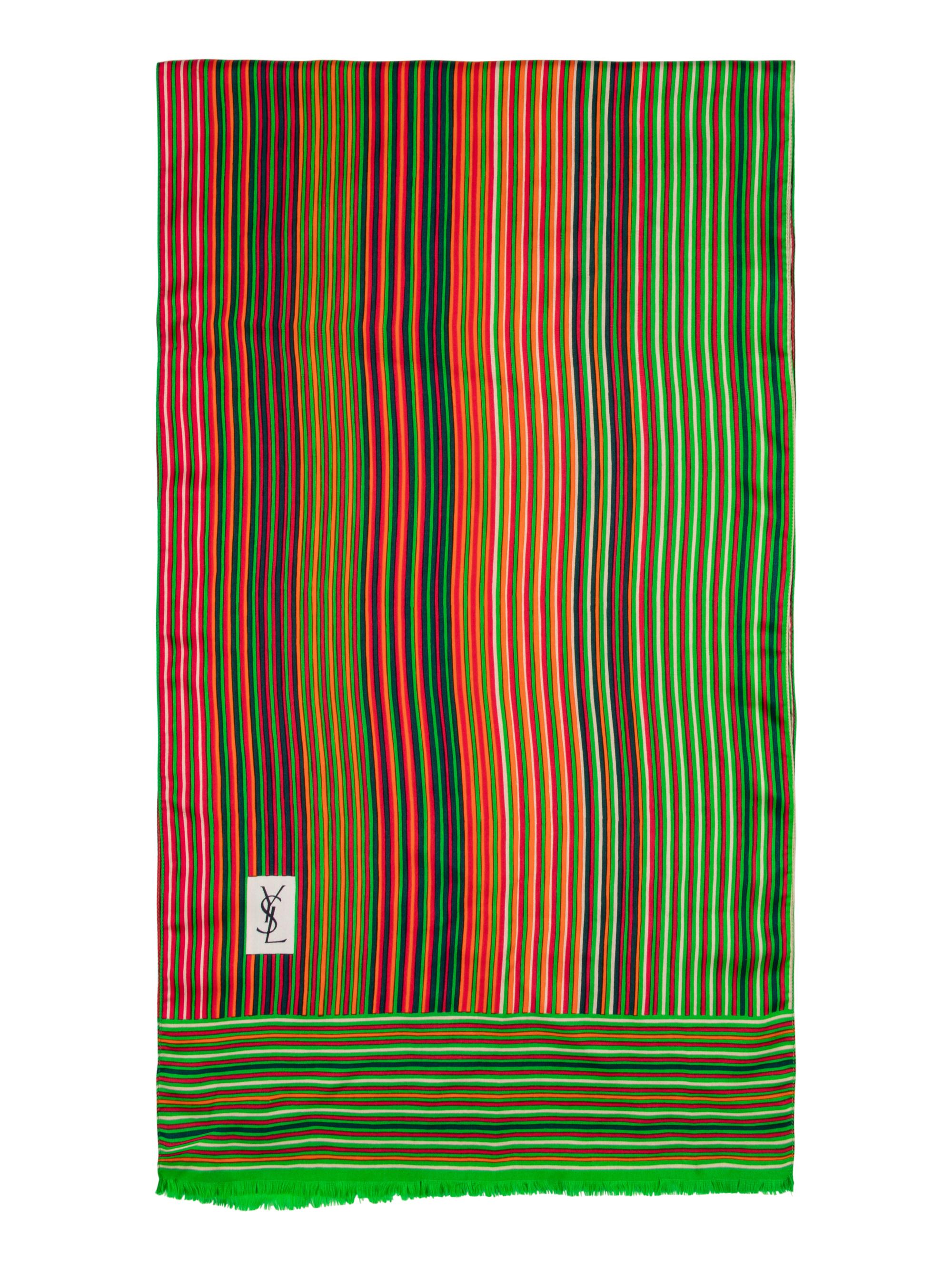 Seven Designer Silk Scarves by YSL and Hermès
