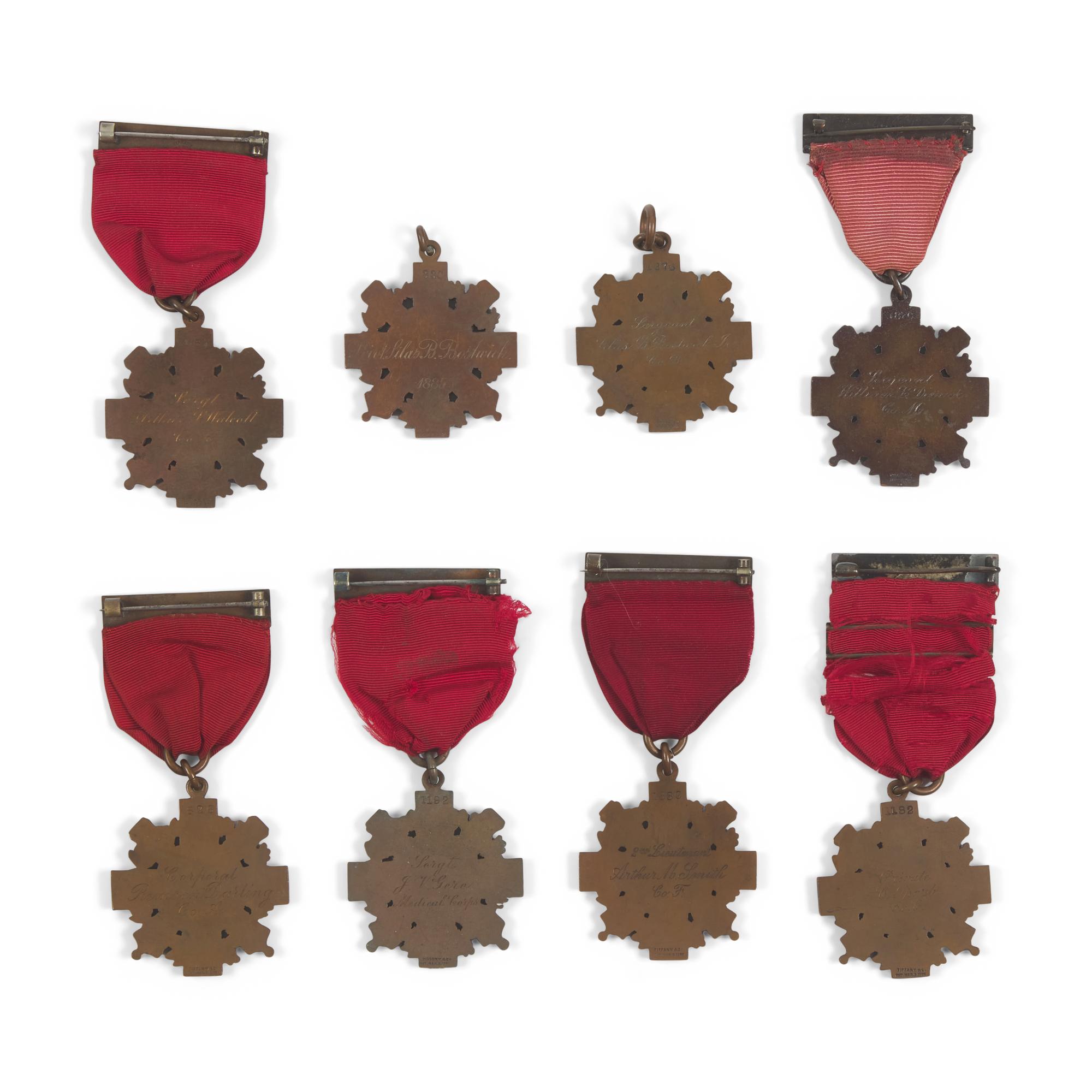 [Militaria] Group of 8 medals identified to 7th N.Y. National Guard members made by Tiffany & Co.