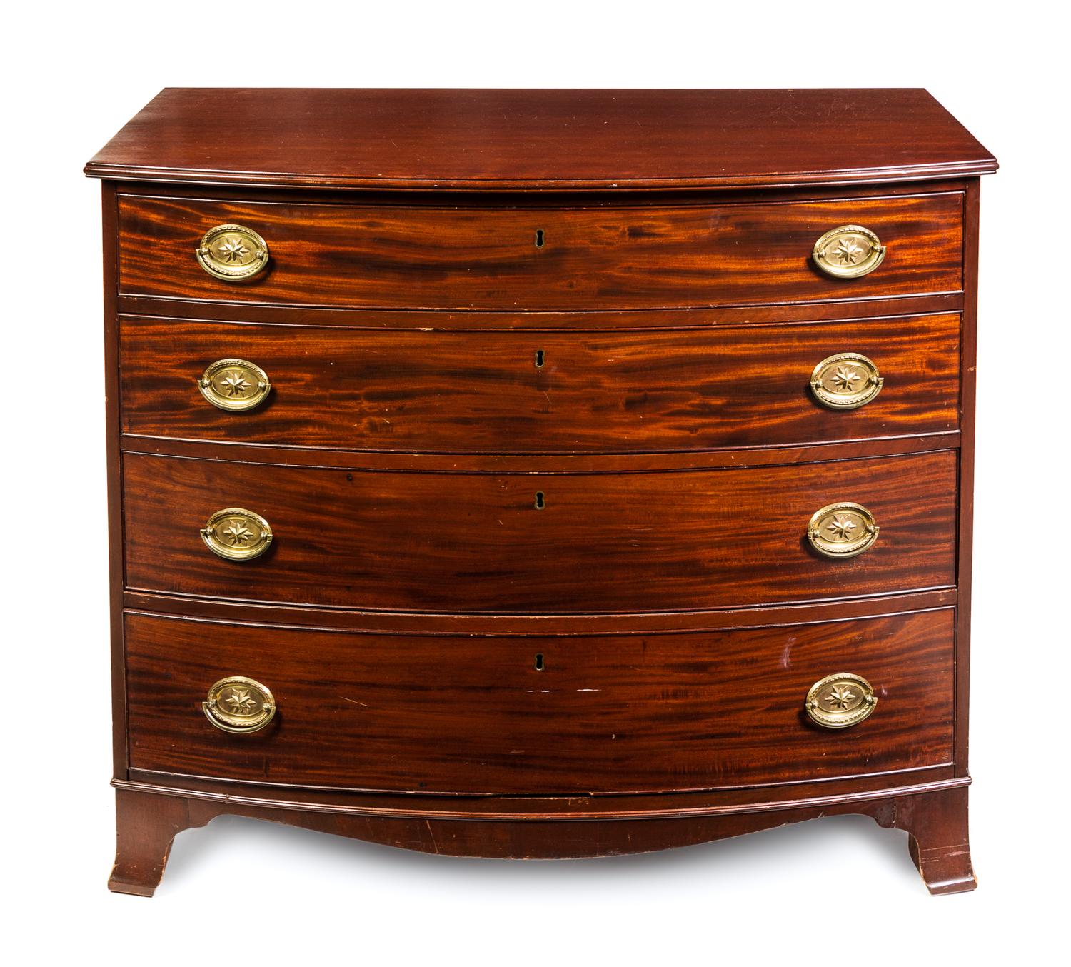 An American Mahogany Chest of Drawers Height 36 x width 42 x depth 23 inches. — 19TH CENTURY