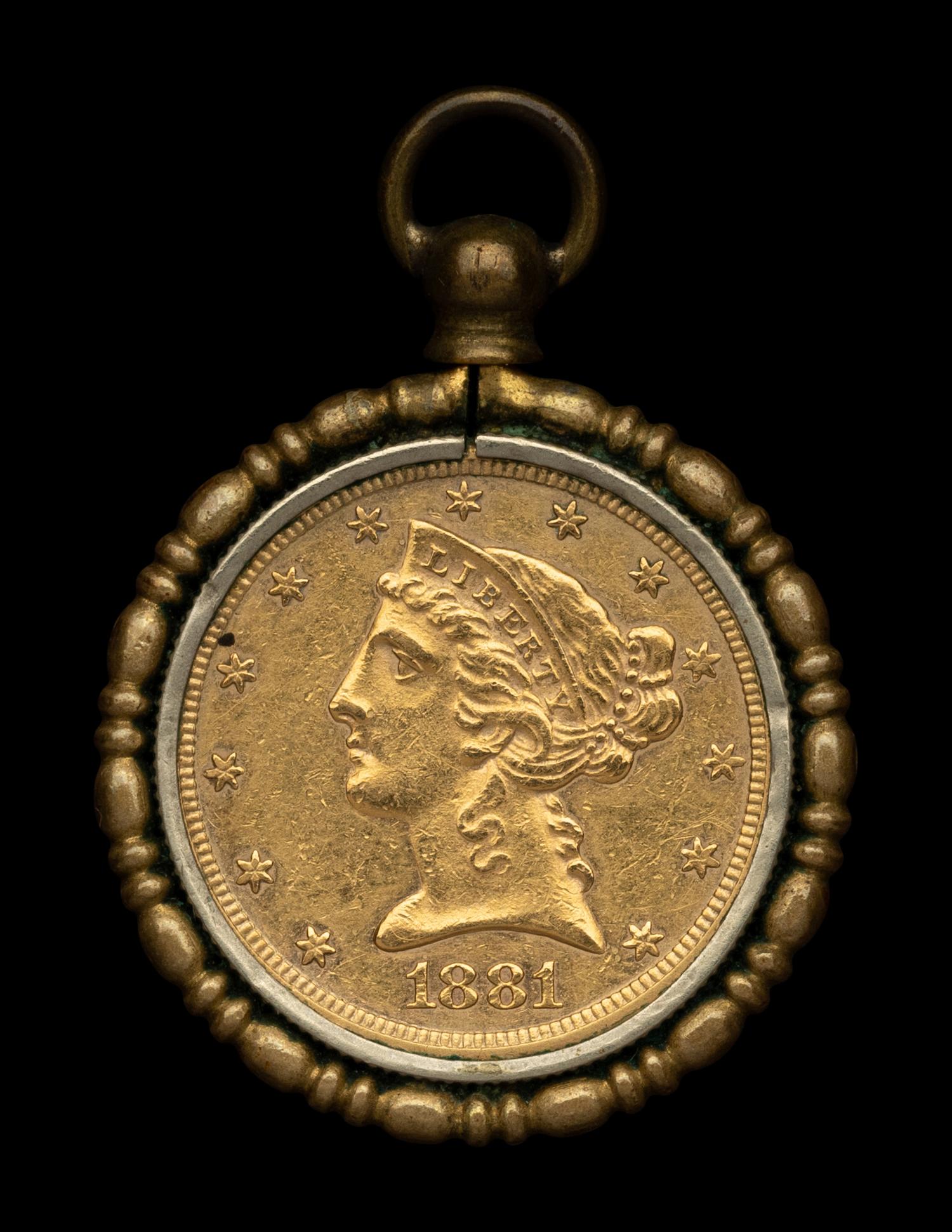 An 1881-S Liberty Head $5 Gold Coin