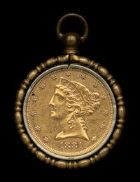 An 1881-S Liberty Head $5 Gold Coin