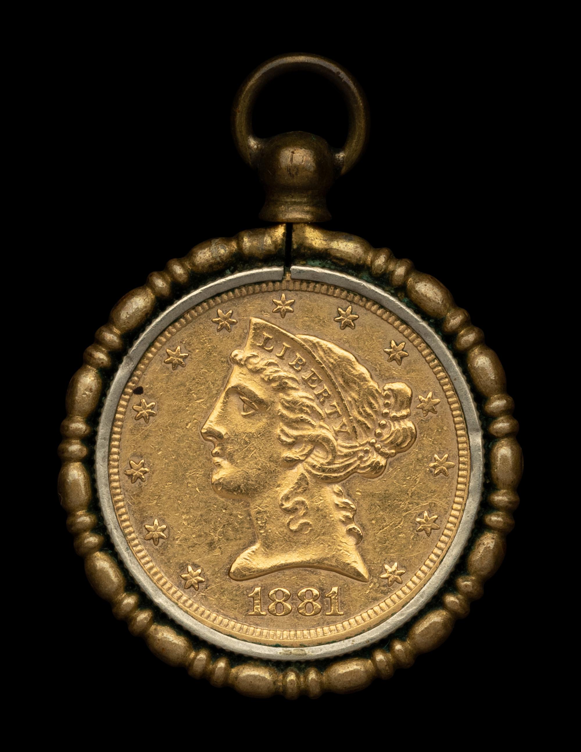 An 1881-S Liberty Head $5 Gold Coin