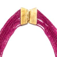 ANGELA PITALDI, MULTISTRAND PINK SAPPHIRE BEAD NECKLACE