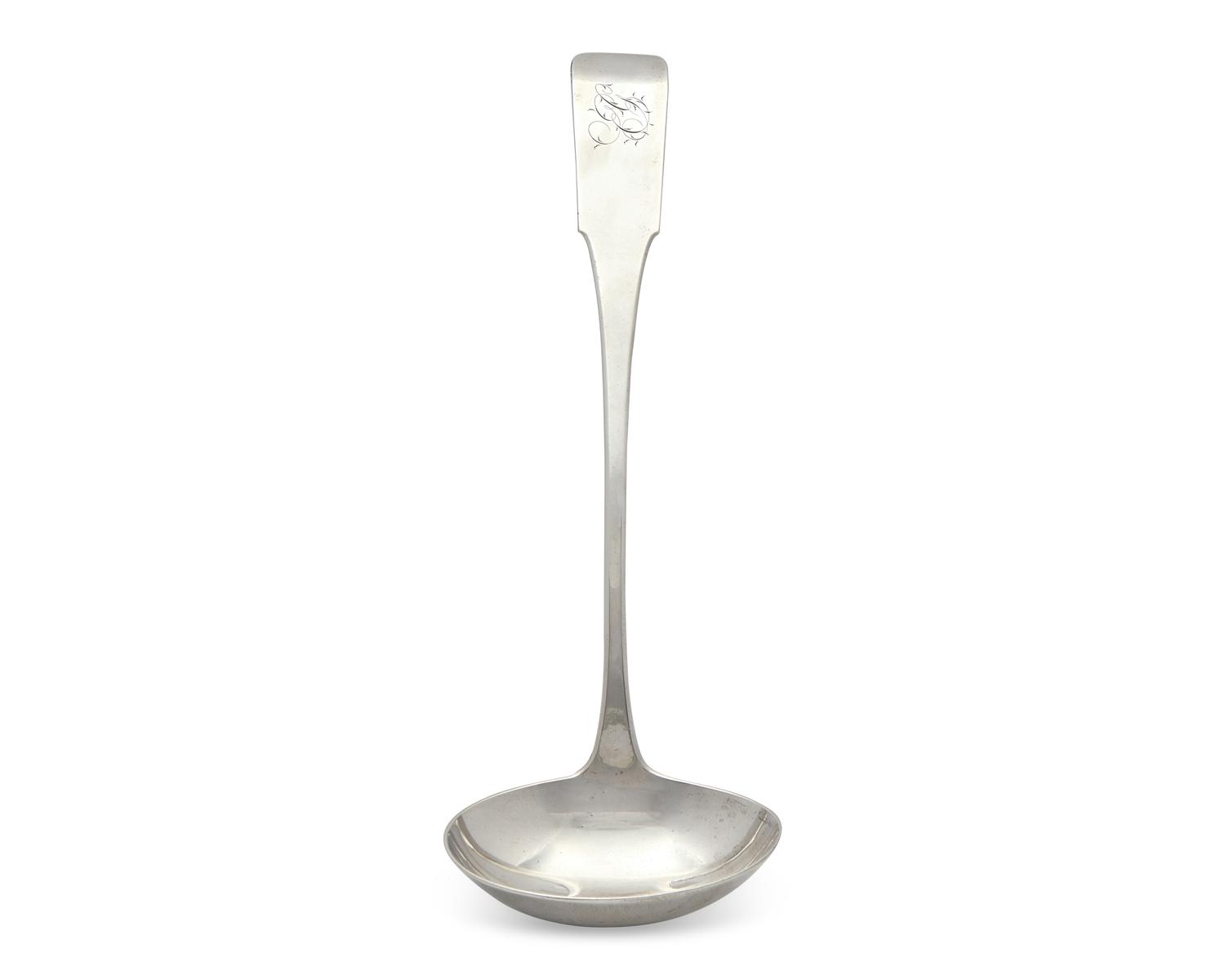 A Federal Silver Fiddle-Back Punch Ladle Associated with Eliza Gracie (1790-1825), By John and Peter Targee (active 1809-1814), New York, NY, Circa 1810