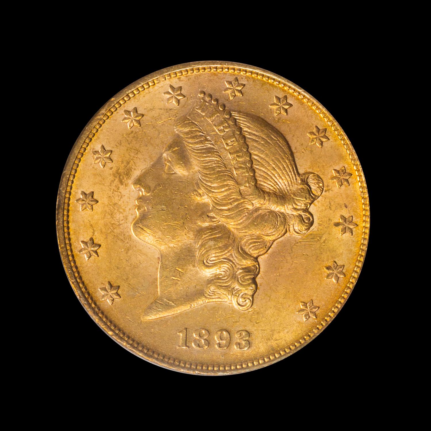 A United States 1893 Liberty Head $20 Gold Coin
