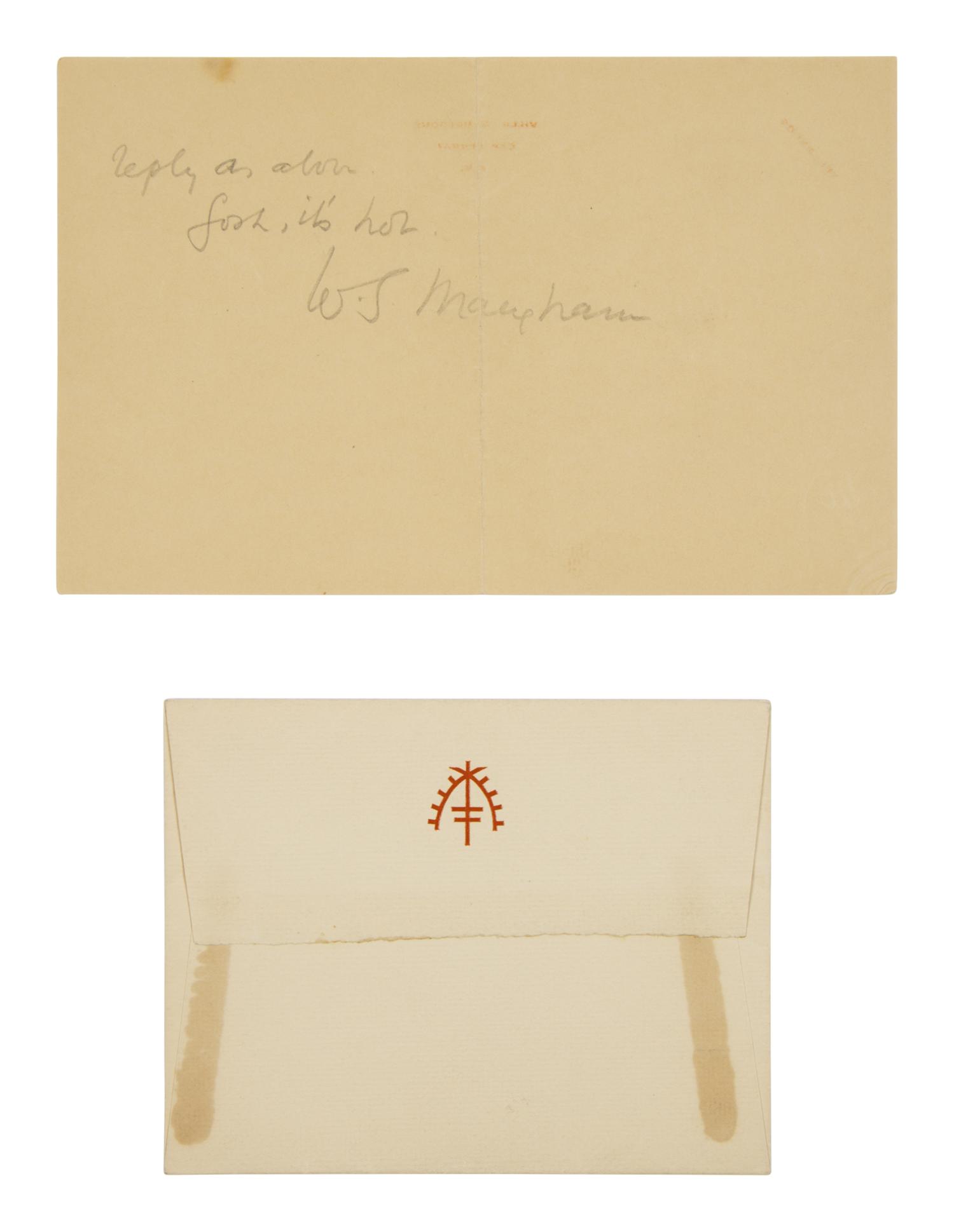 Maugham, W. Somerset (1874-1965). A small archive of letters to Sidney Joseph Perelman, 1950s-60s.