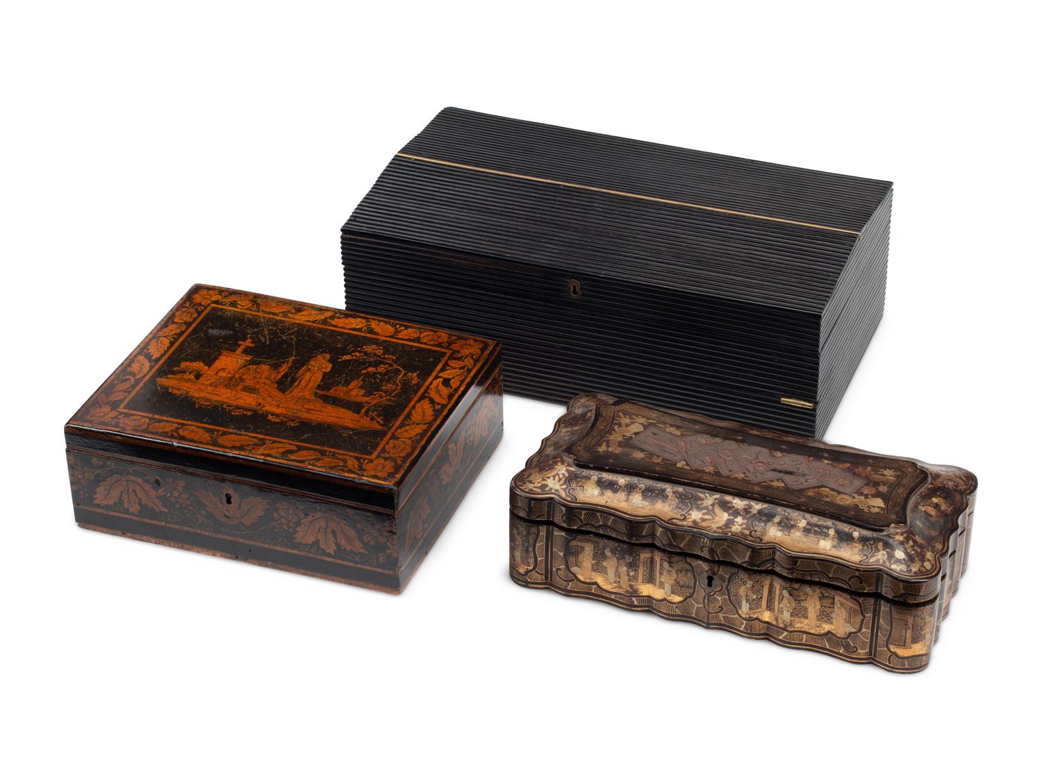 A Group of Three Table Boxes