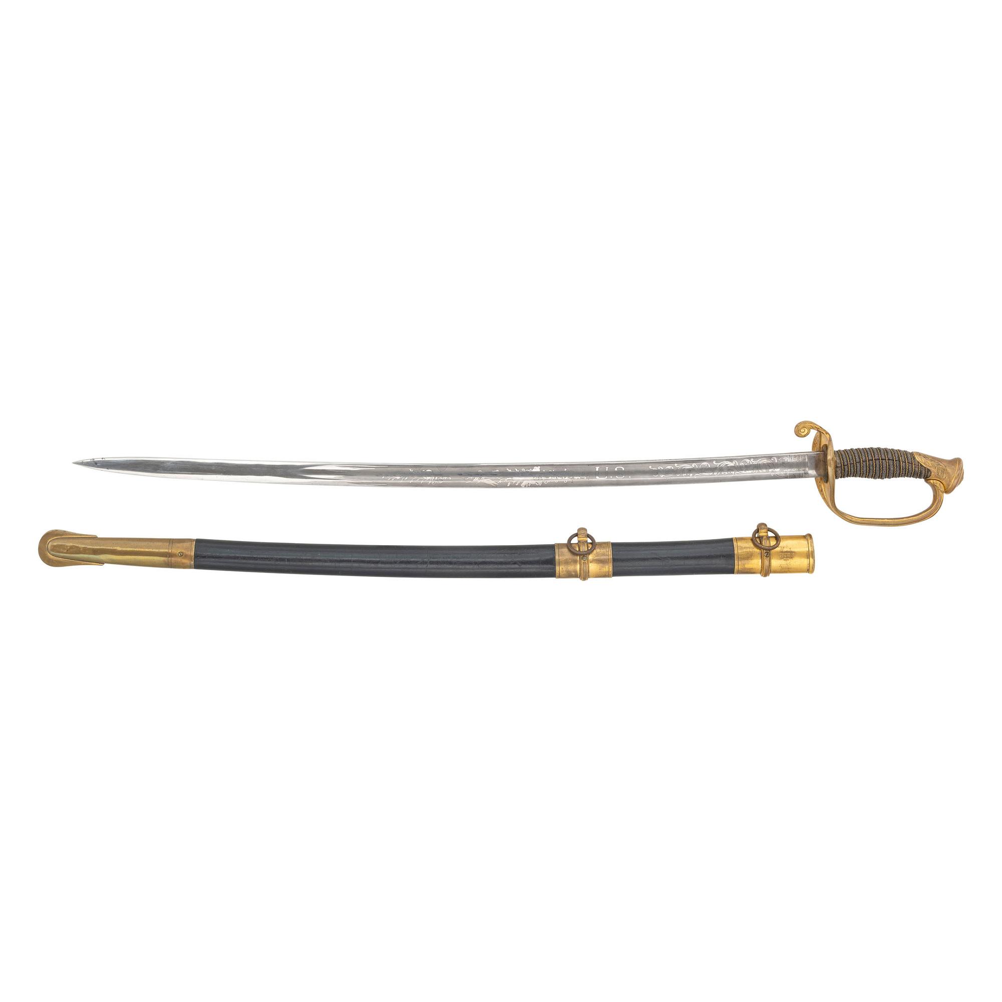 Very Fine Ames Model 1850 Foot Officers Sword & Scabbard