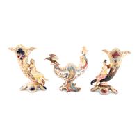 An Assembled Eichwald Polychrome-Glazed Earthenware Vase Garniture