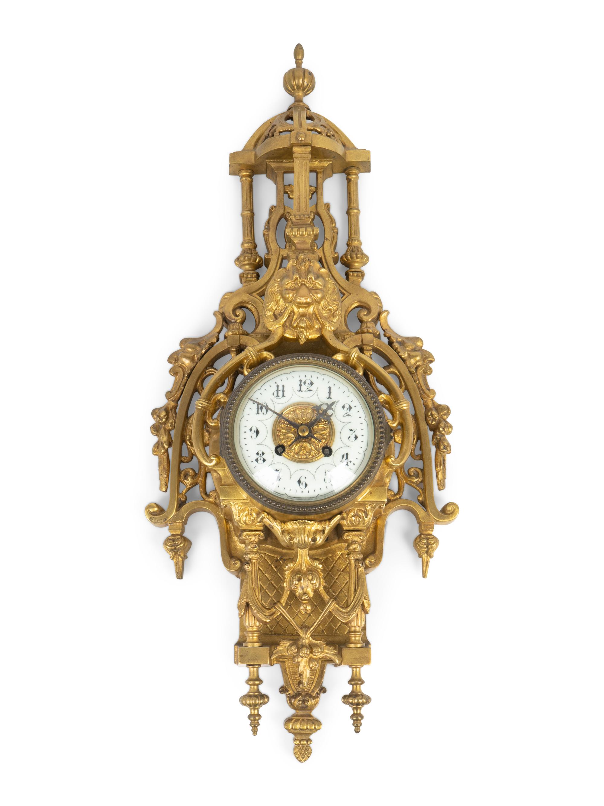A Régence Style Gilt-Bronze Pendule Murale — LATE 19TH CENTURY