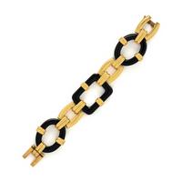 Marzo Paris, Georges L'Enfant, Onyx and Yellow Gold Link Bracelet