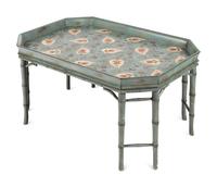 A Georgian Style Blue Japanned Low Table