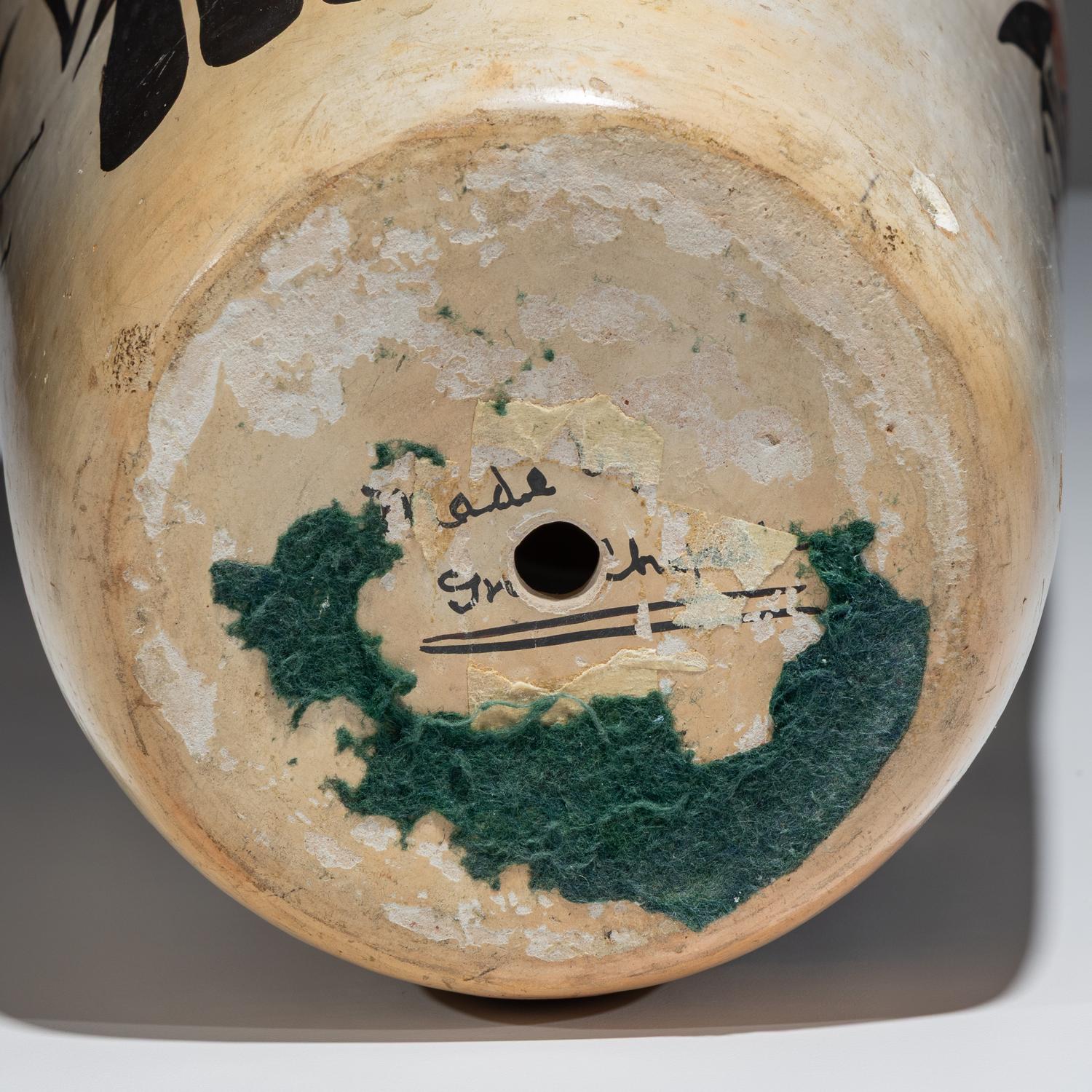 Polychrome Pottery Lamp Base