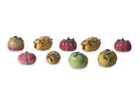 A Collection of Nine Chinese Export Porcelain Altar Fruits, 19th Century