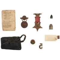 Gettysburg hero Corporal John M. Sutton, Company K, 5th New Jersey Infantry. A group of items highlighted by III Army Corps presentation "For Valor" badge, including: