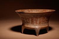 A Pre-Columbian Terracotta Footed Bowl with Incised Decoration
