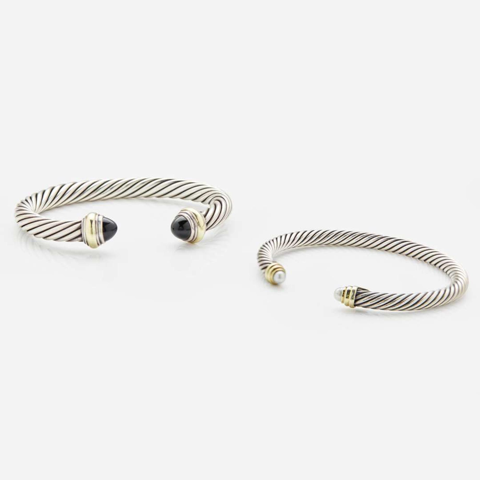 A Collection of Two David Yurman Sterling Silver Bracelets David Yurman