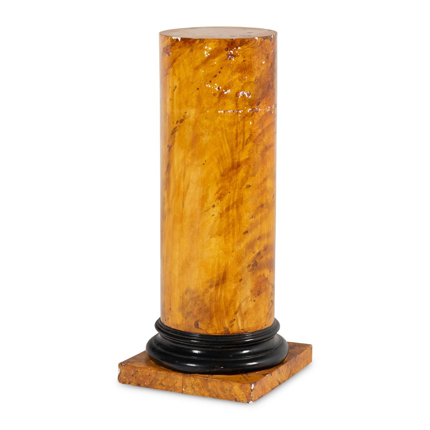 A Biedermeier Style Grain-Painted Composition Pedestal