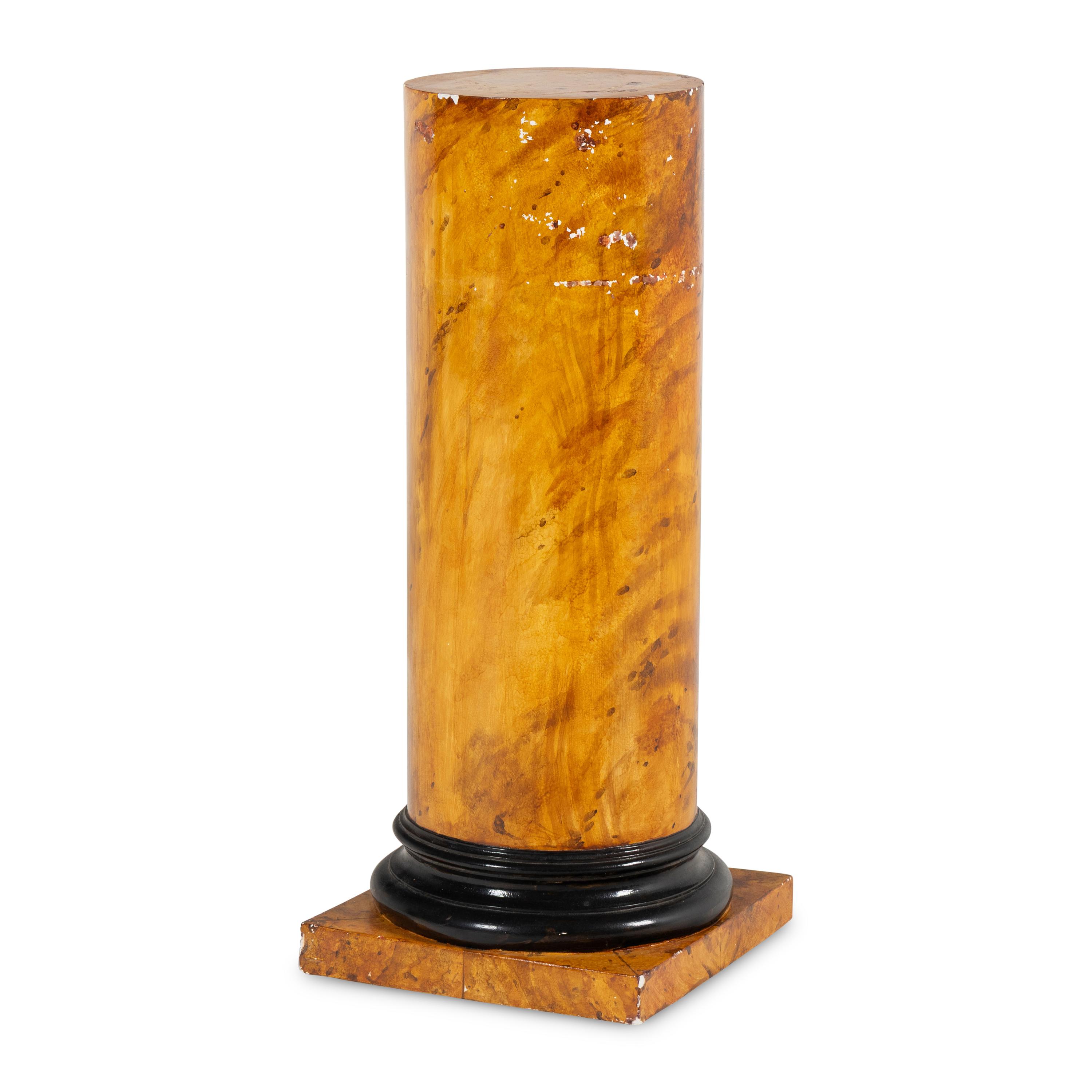 A Biedermeier Style Grain-Painted Composition Pedestal
