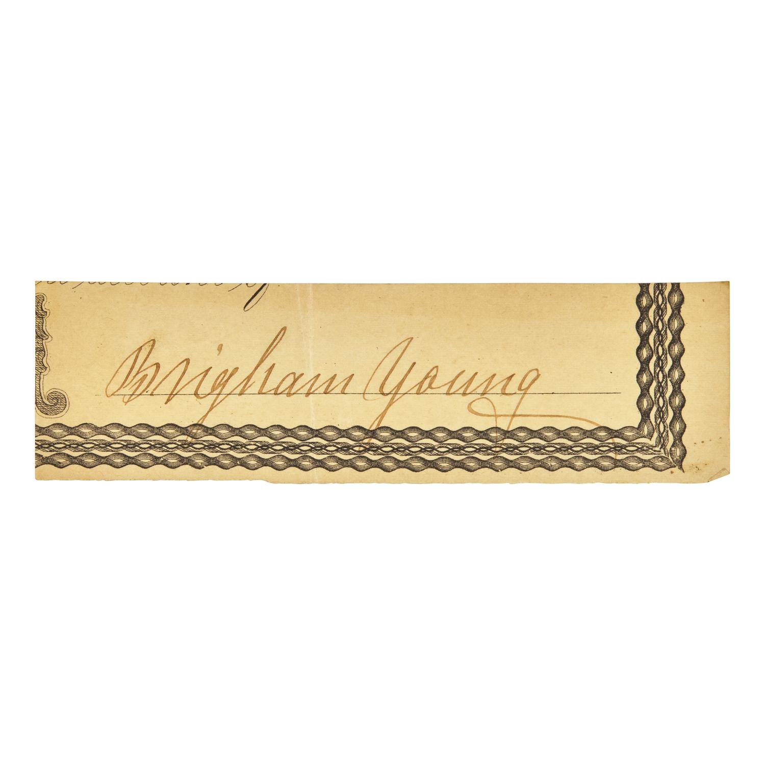 [Americana] Young, Brigham. Clipped Signature