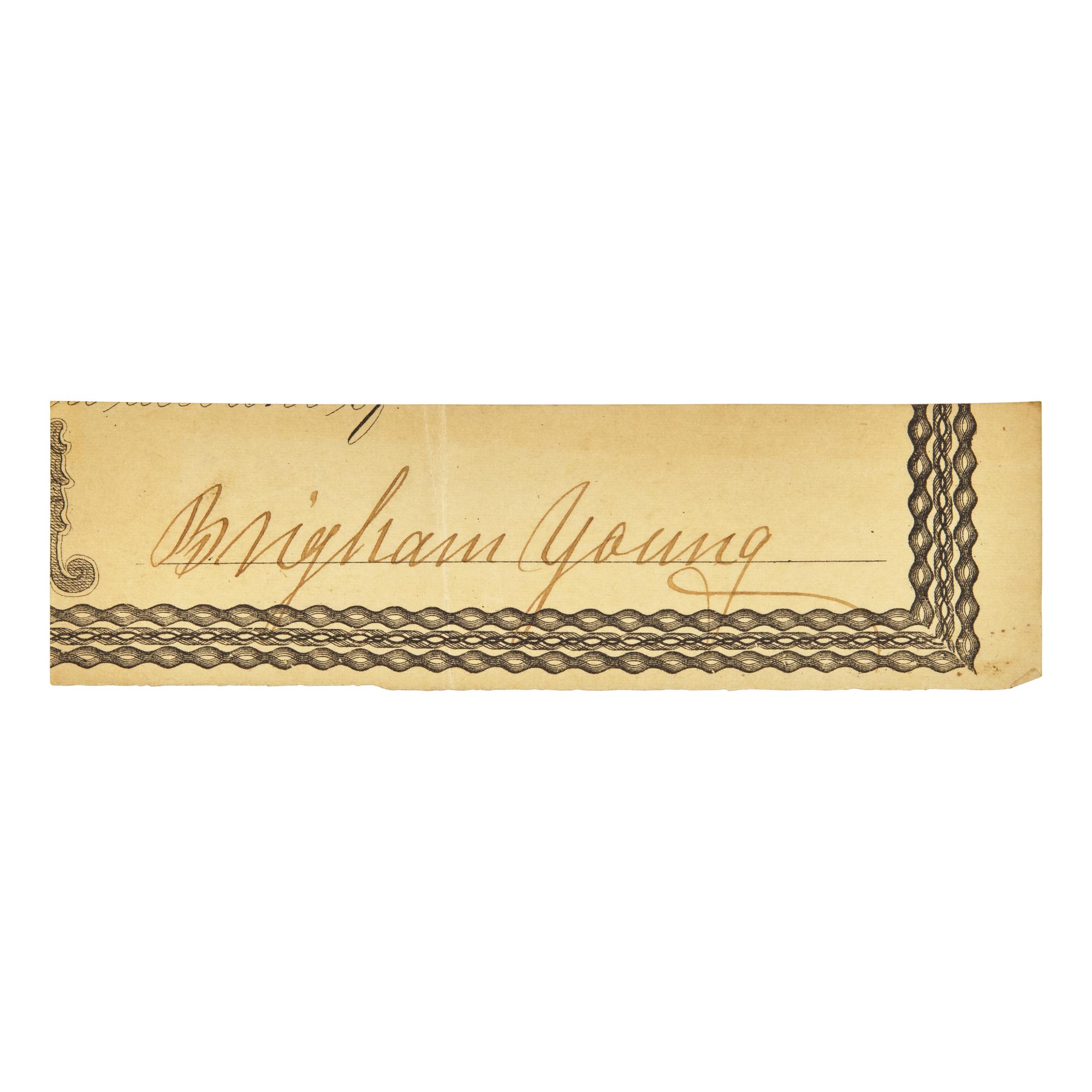 [Americana] Young, Brigham. Clipped Signature