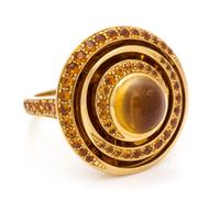 An 18 Karat Yellow Gold, Citrine and Spessartite Ring, Boucheron, 10.20 dwts.