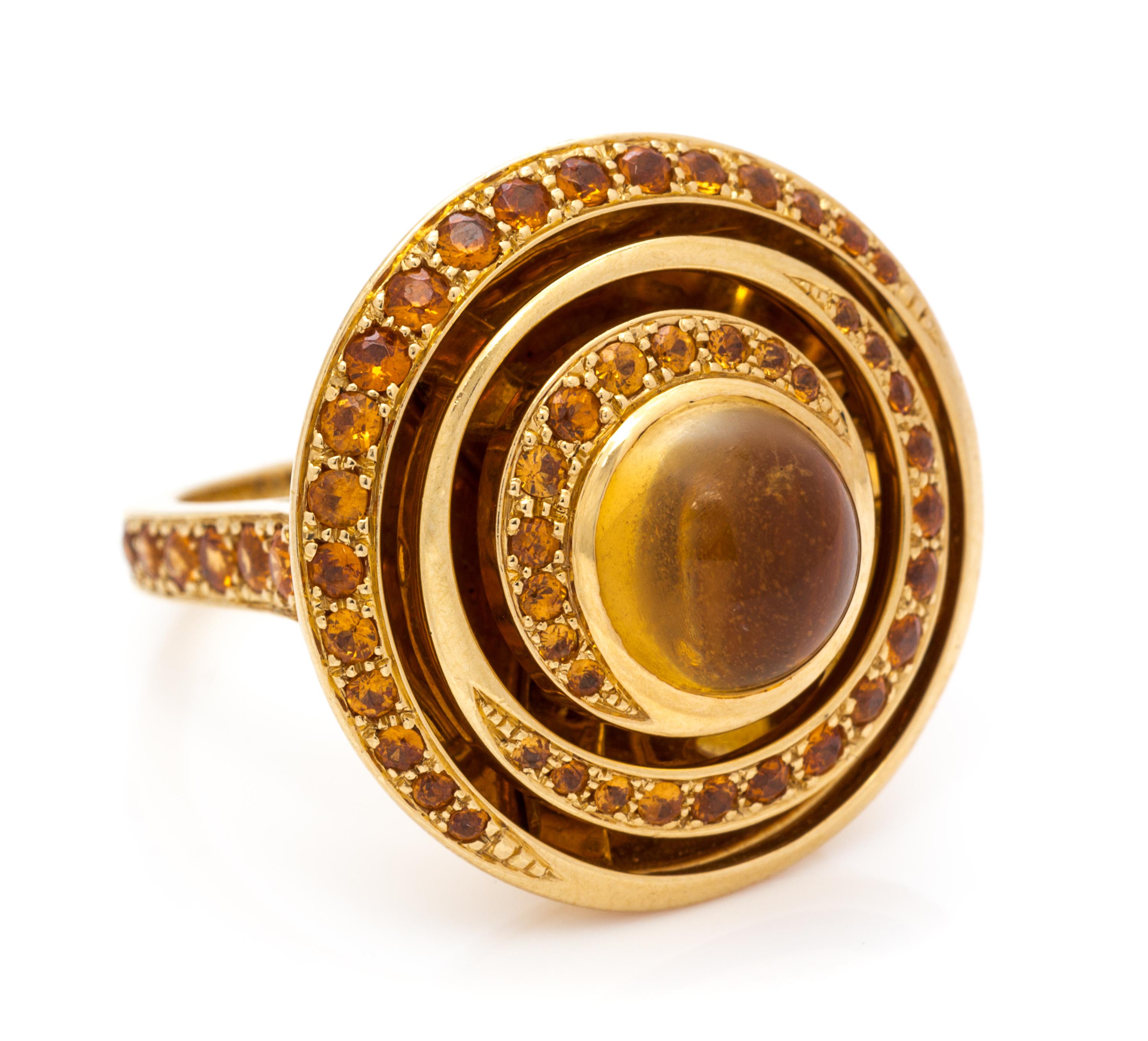 An 18 Karat Yellow Gold, Citrine and Spessartite Ring, Boucheron, 10.20 dwts.