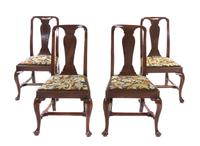 A Set of Four Queen Anne Walnut Side Chairs, 18TH CENTURY, Height 39 1/4 inches. — 18TH CENTURY,