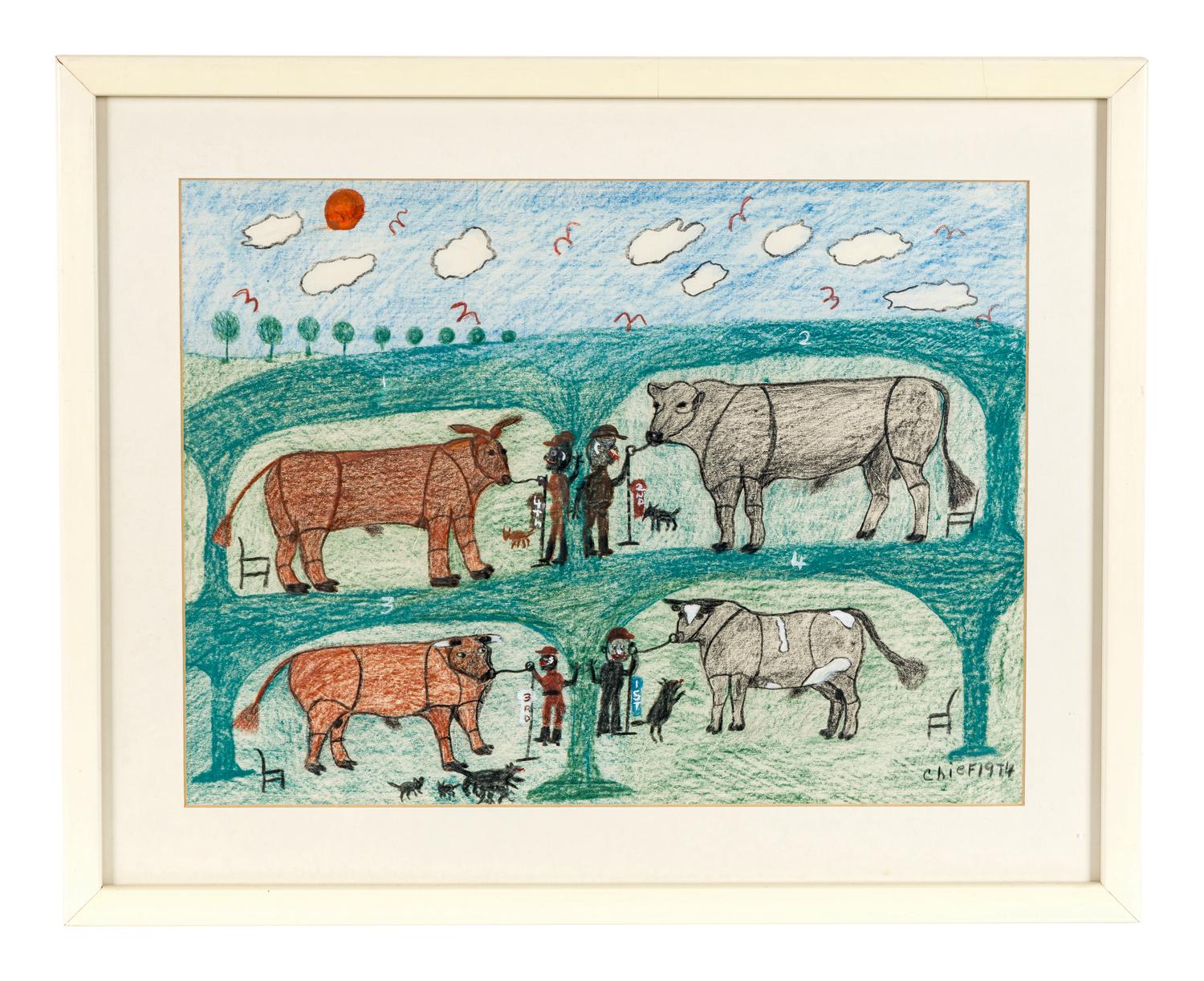 Untitled (Chicken Coop), 1970, Untitled (Tending Cattle), 1974 and Untitled (Wild Hare) , 1974 (three works)