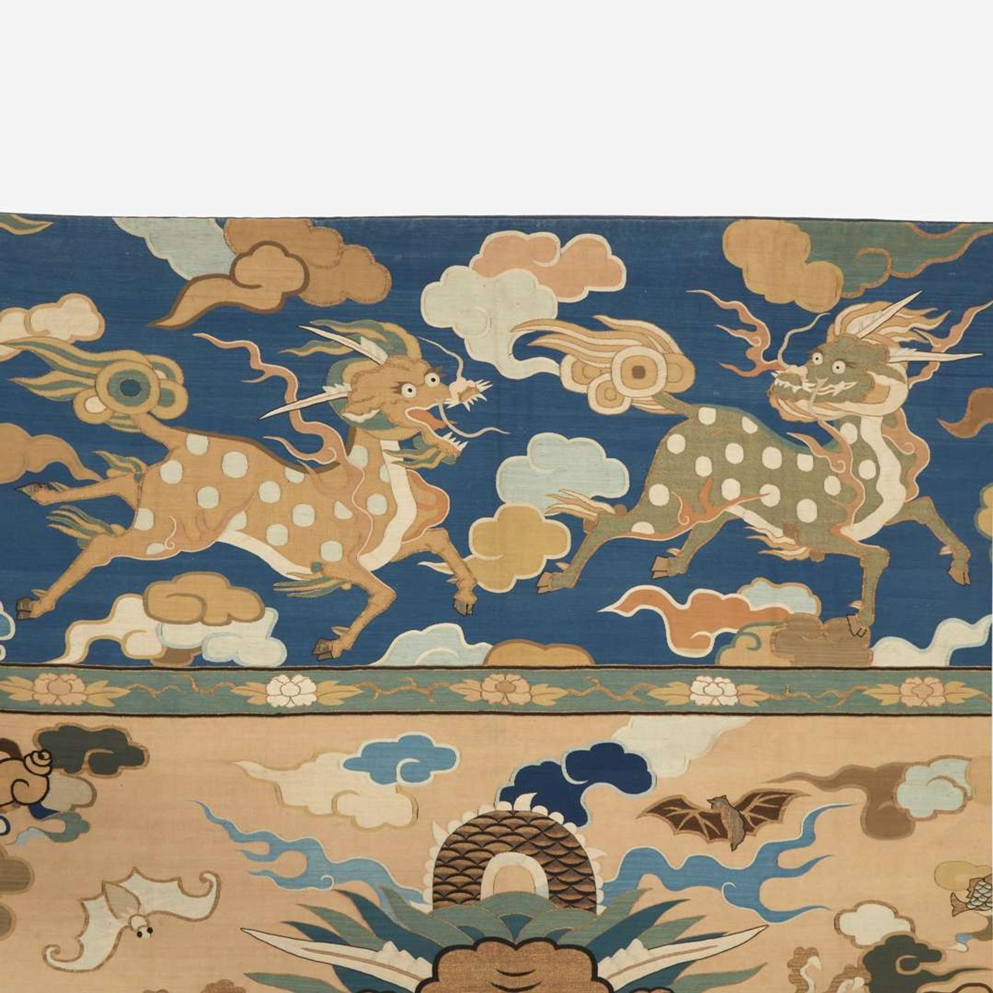 A large kesi tapestry "Dragons" panel