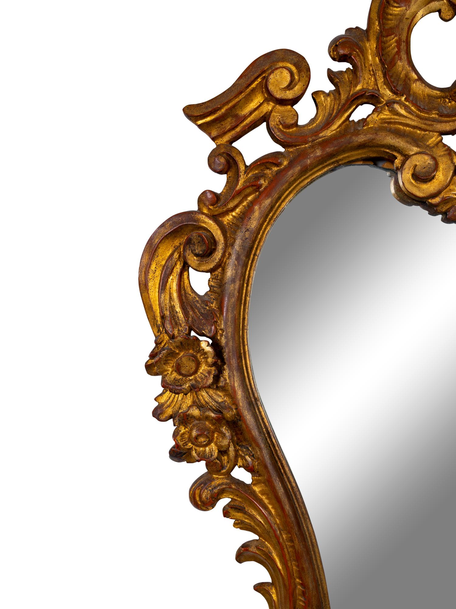 A Louis XV Style Carved Gilt Wood Mirror — EARLY 20TH CENTUR